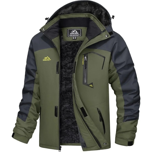 ❤️Men's Water Resistant Fleece Lined Winter Coats Windproof Warm Snow Ski Jacket - Picture 1 of 6